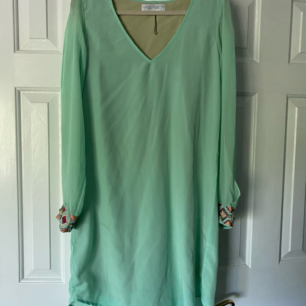 Allison ny dress  open sleeve with beaded cuff